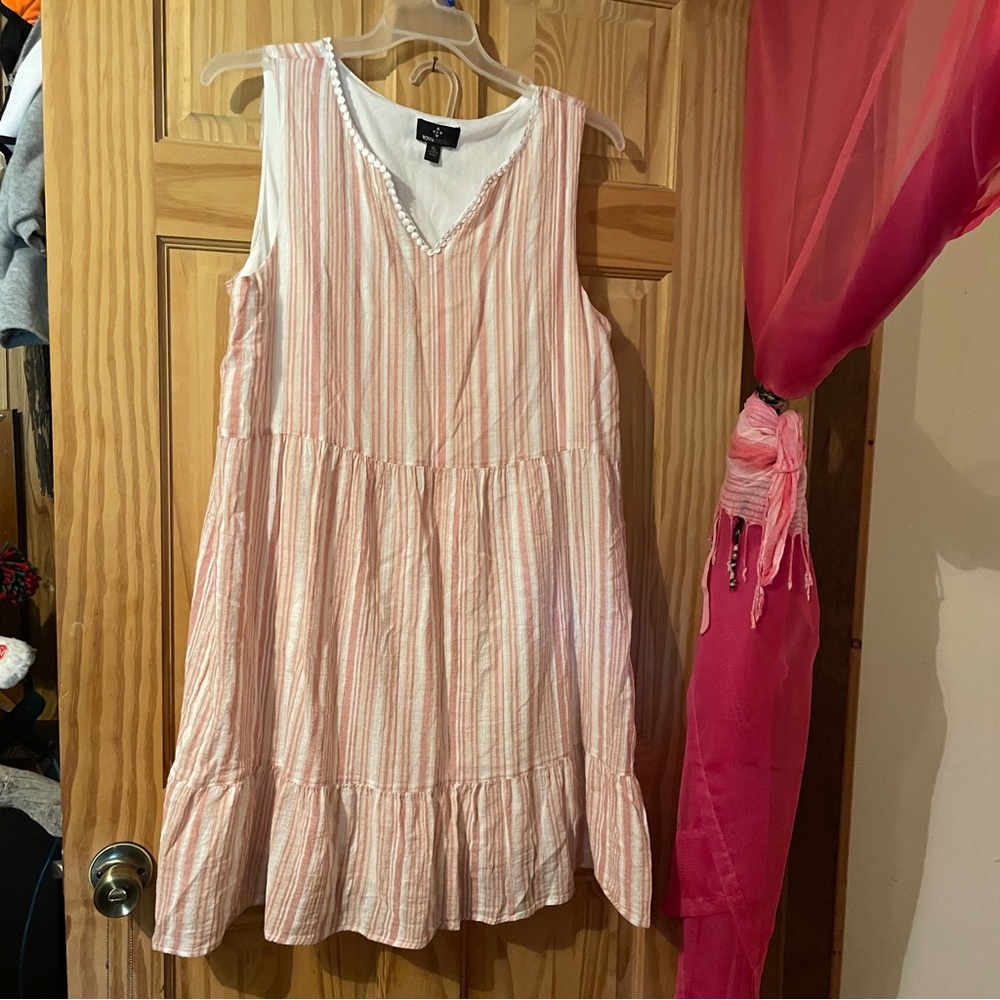 Striped Pink Sleeveless dress made by Ronni Nicole